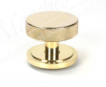 Brompton Centre Door Knob (Art Deco) - Polished Brass