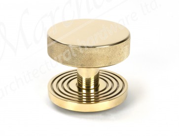 Brompton Centre Door Knob (Beehive) - Polished Brass