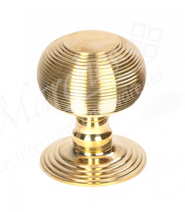 Beehive Centre Door Knob - Polished Brass