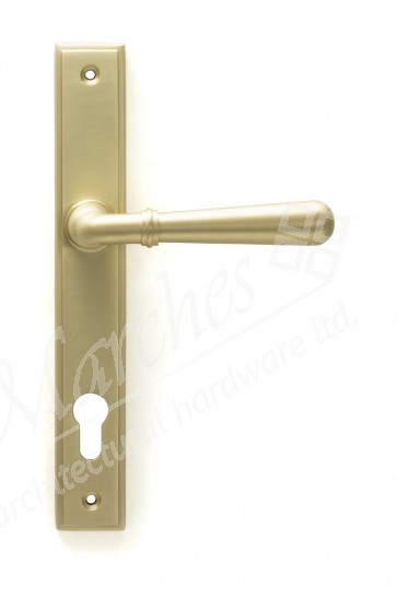 Newbury Slimline Lever Espag. Lock Set - Satin Brass