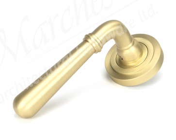 Newbury Lever on Rose Set (Art Deco) - Satin Brass