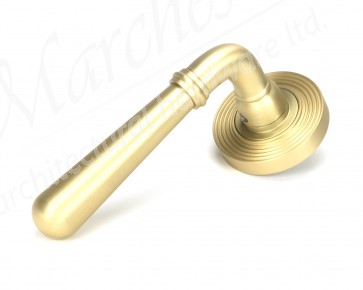 Newbury Lever on Rose Set (Beehive) - Satin Brass