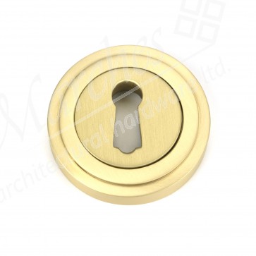 Round Escutcheon (Art Deco) - Satin Brass