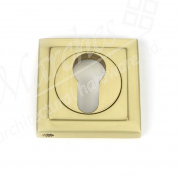 Round Euro Escutcheon (Square) - Satin Brass