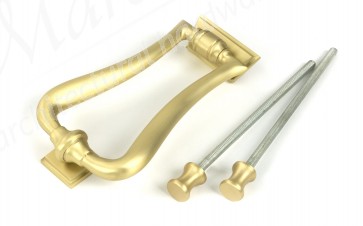Slimline Art Deco Door Knocker - Satin Brass
