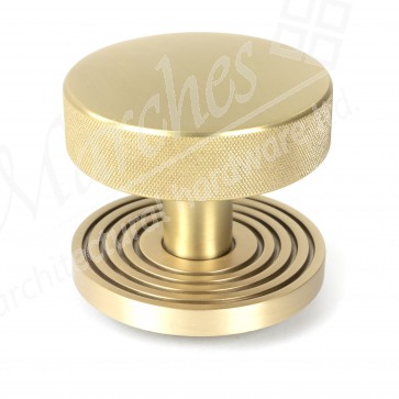 Brompton Centre Door Knob (Beehive) - Satin Brass