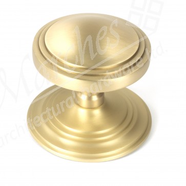 Art Deco Centre Door Knob - Satin Brass