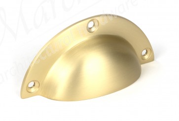 4" Plain Drawer Pull - Satin Brass