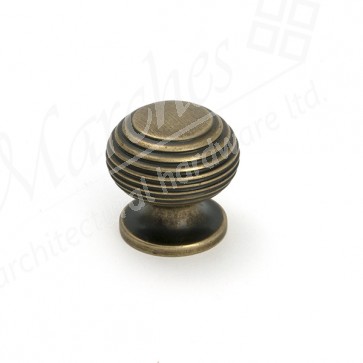 Beehive Cabinet Knob 30mm - Burnished Brass
