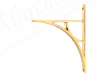 Tyne Shelf Bracket (260mm x 200mm) - Polished Brass