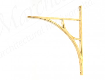Tyne Shelf Bracket (314mm x 250mm) - Polished Brass