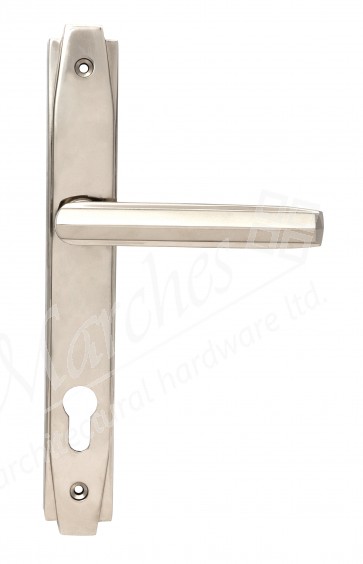 Art Deco Slimline Lever Espag. Lock Set - Polished Nickel