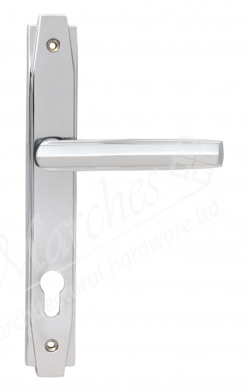 Art Deco Slimline Lever Espag. Lock Set - Polished Chrome