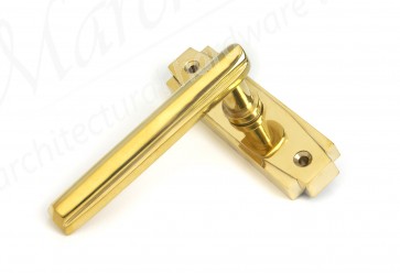 Art Deco Lever on Rose Set - Polished Brass
