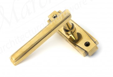 Art Deco Lever on Rose Set - Aged Brass