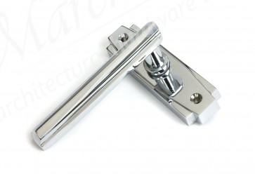 Art Deco Lever on Rose Set - Polished Chrome