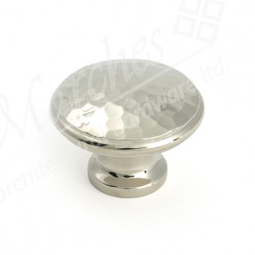 Hammered Cabinet Knob - Large - Polished Nickel