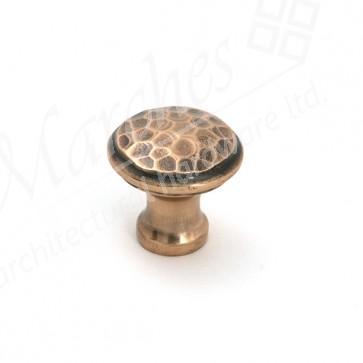 Hammered Cabinet Knob - Small - Polished Bronze