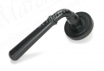 Newbury Lever on Rose Set (Art Deco) - Unsprung - Matt Black