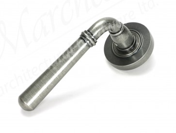 Newbury Lever on Rose Set (Plain) - Unsprung - Pewter