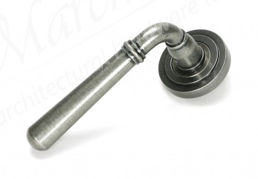 Newbury Lever on Rose Set (Art Deco) - Unsprung - Pewter