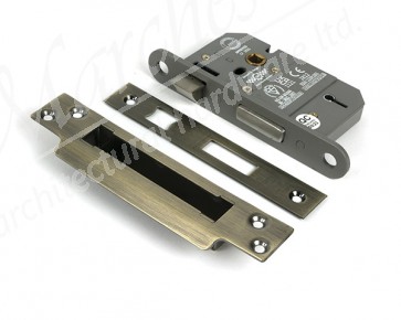 2½" 5 Lever BS Sash Lock - Aged Brass