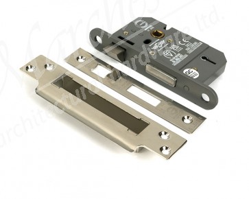 2½" 5 Lever BS Sash Lock - Polished Nickel