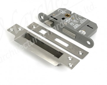 2½" 5 Lever BS Sash Lock - Satin Chrome