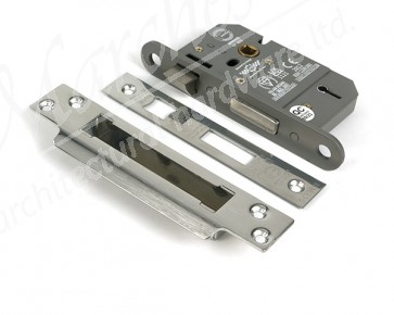 2½" 5 Lever BS Sash Lock - Polished Stainless Steel