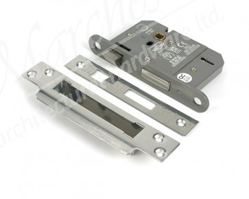 3" 5 Lever BS Sash Lock - Polished Stainless Steel