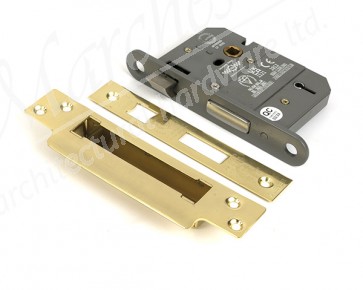 3" 5 Lever BS Sash Lock KA - Polished Brass