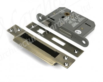 3" 5 Lever BS Sash Lock KA - Aged Brass