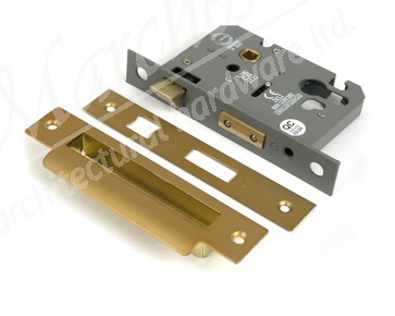 3" Euro Profile Sash Lock - Satin Brass