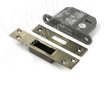 2½" 5 Lever BS Dead Lock - Aged Brass