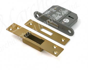 2½" 5 Lever BS Dead Lock - Satin Brass