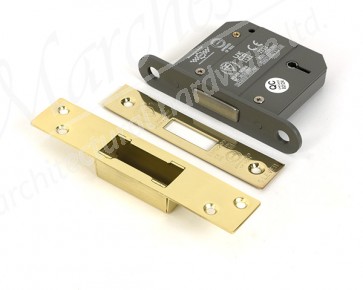 3" 5 Lever BS Dead Lock - Polished Brass