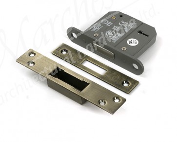 3" 5 Lever BS Dead Lock - Aged Brass