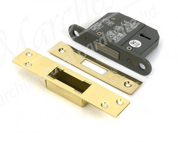 2½" 5 Lever BS Dead Lock KA - Polished Brass