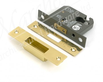 2½" Euro Profile Dead Lock - Polished Brass