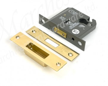 3" Euro Profile Dead Lock - Polished Brass
