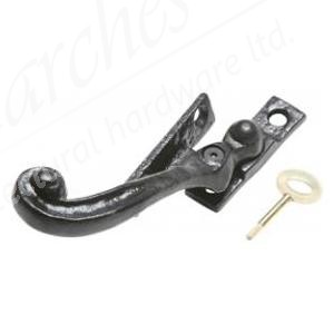 Kirkpatrick (1166) Rose Head Fastener Lock. Wedge LH - Black