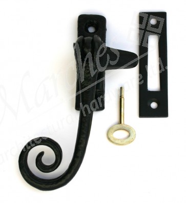 Kirkpatrick (1170) Locking Monkey Tail Fastener with Mortice Plate - Black