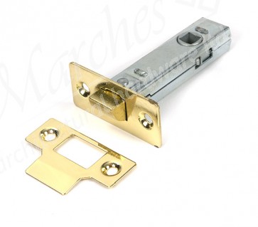 3" Tubular Mortice Latch - Polished Brass