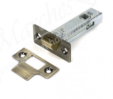 3" Tubular Mortice Latch - Aged Brass