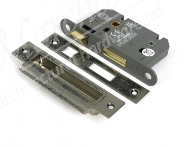 2½" Heavy Duty Bathroom Mortice Lock - Pewter Patina