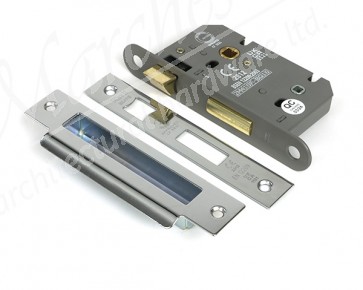2½" Heavy Duty Bathroom Mortice Lock - Polished Chrome