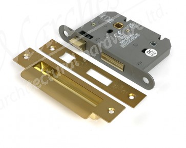 3" Heavy Duty Bathroom Mortice Lock - Satin Brass