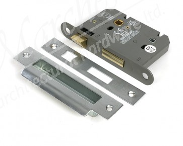 3" Heavy Duty Bathroom Mortice Lock - Satin Chrome