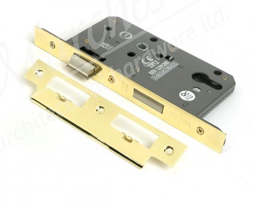 Euro Din Sash Lock - 60mm Backset/72mm Centre - Polished Brass
