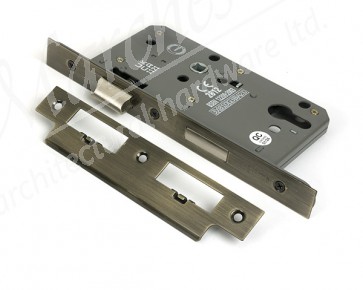 Euro Din Sash Lock - 60mm Backset/72mm Centre - Aged Brass